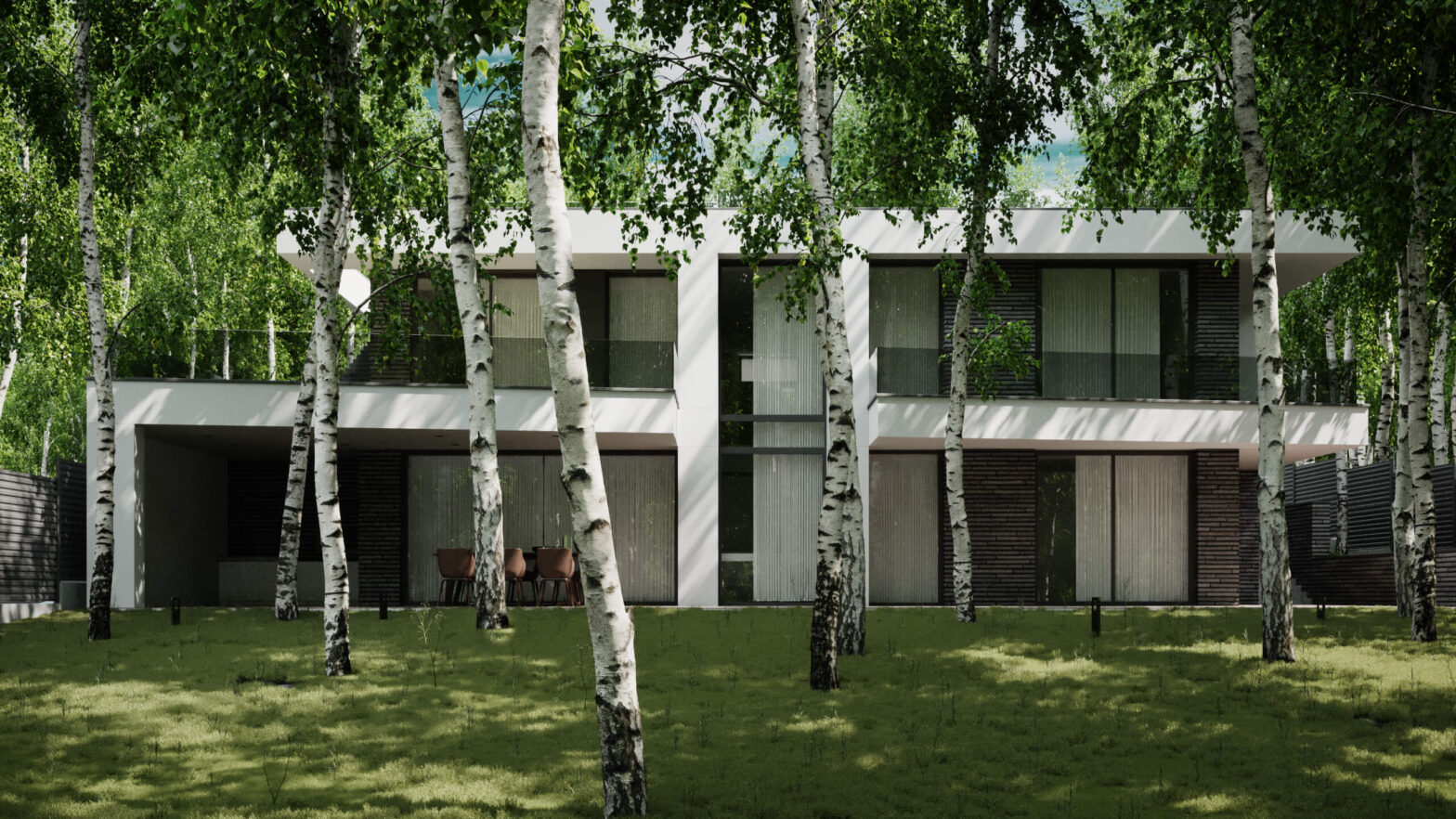 Сучасний двоповерховий будинок WHITEWOOD AK HOUSE на рель’єфі