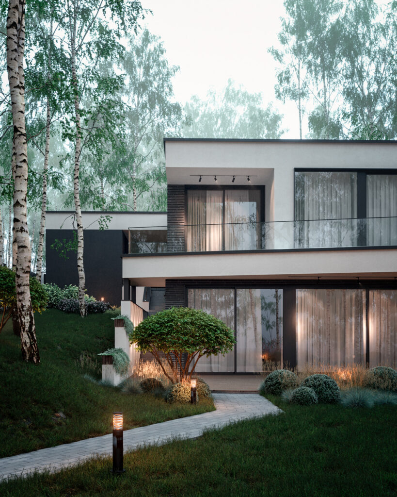 Сучасний двоповерховий будинок WW AE HOUSE на рель’єфі