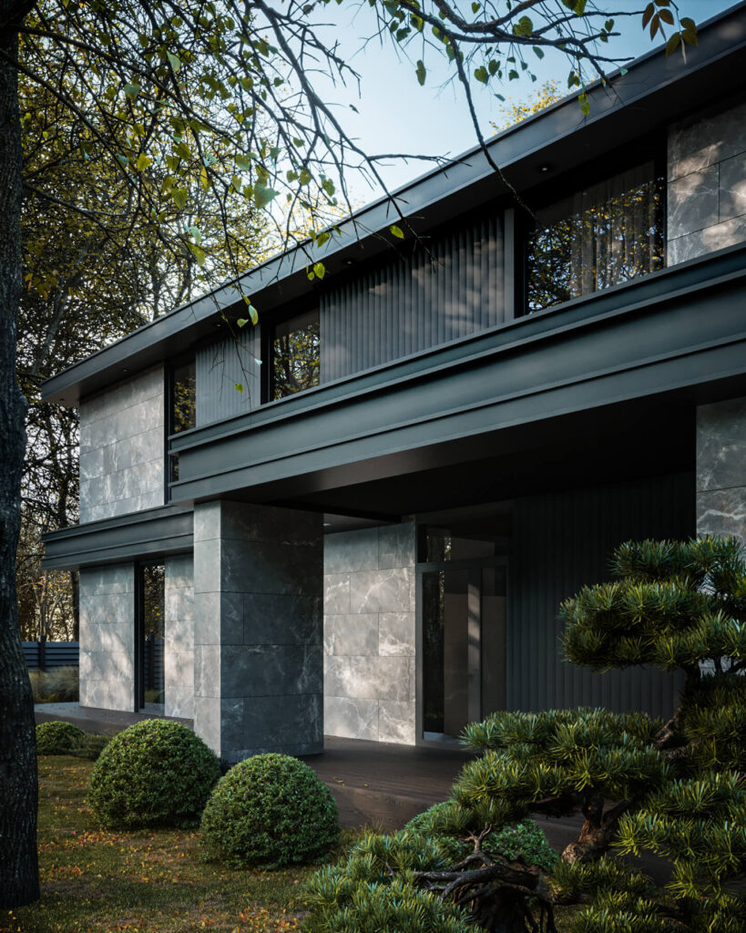 Сучасний двоповерховий будинок MONOGRAM HOUSE з бассейном