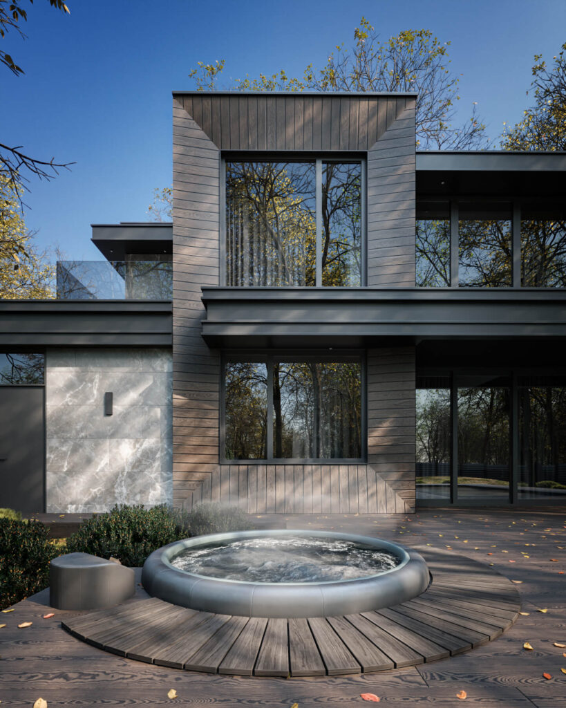 Сучасний двоповерховий будинок MONOGRAM HOUSE з бассейном