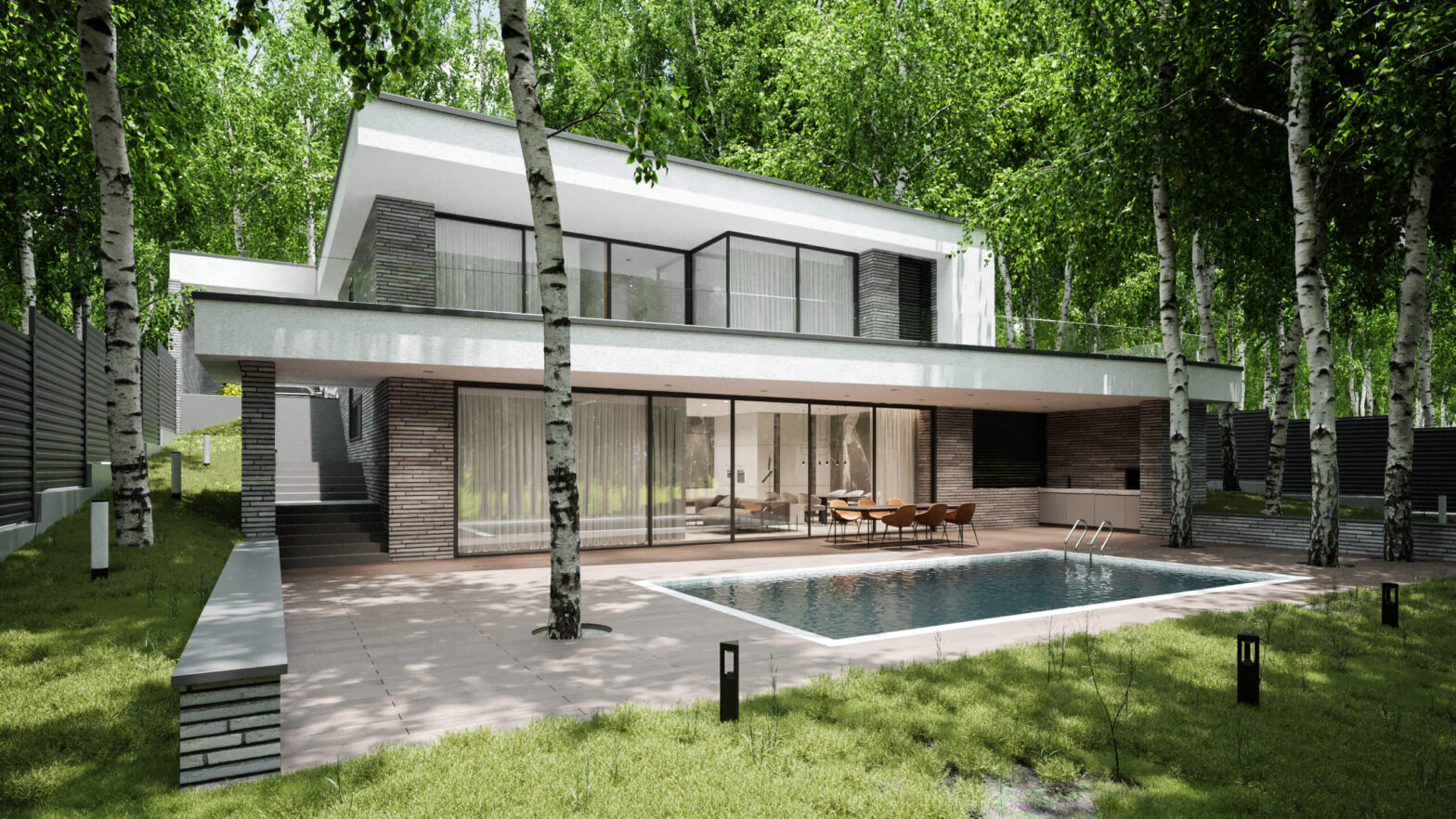 Сучасний двоповерховий будинок WW MD HOUSE на рель’єфі