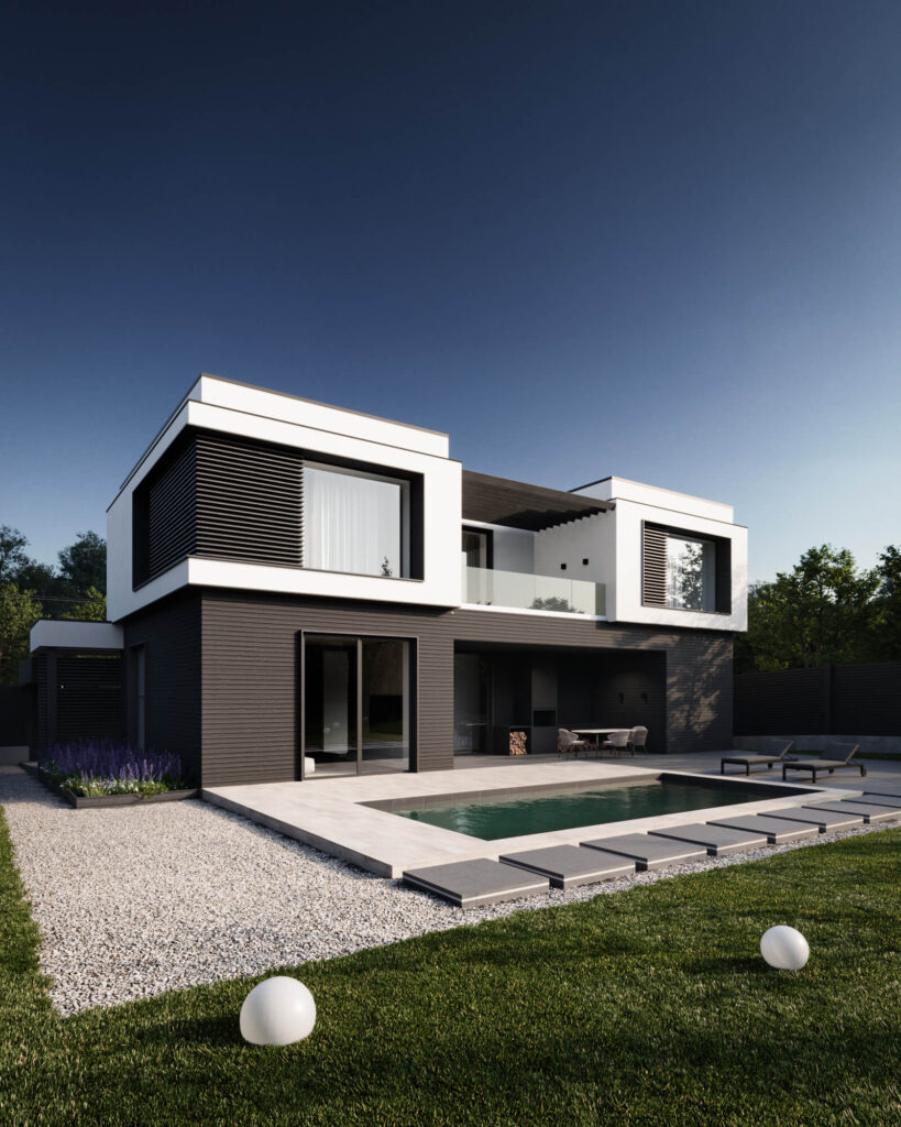 Сучасний двоповерховий будинок FRND HOUSE з бассейном