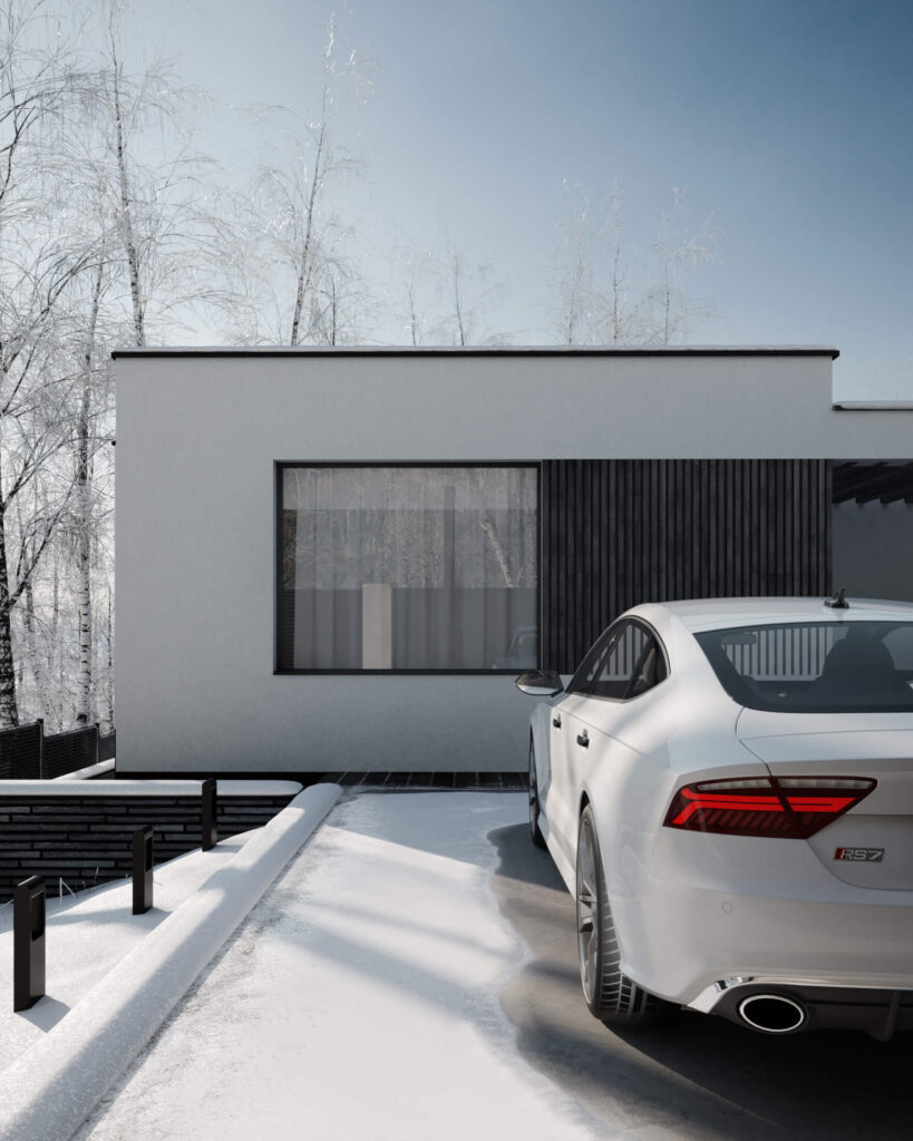 Сучасний двоповерховий будинок WHITEWOOD AR HOUSE на рель’єфі
