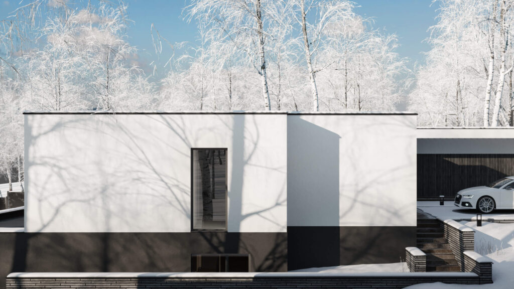 Сучасний двоповерховий будинок WHITEWOOD AR HOUSE на рель’єфі